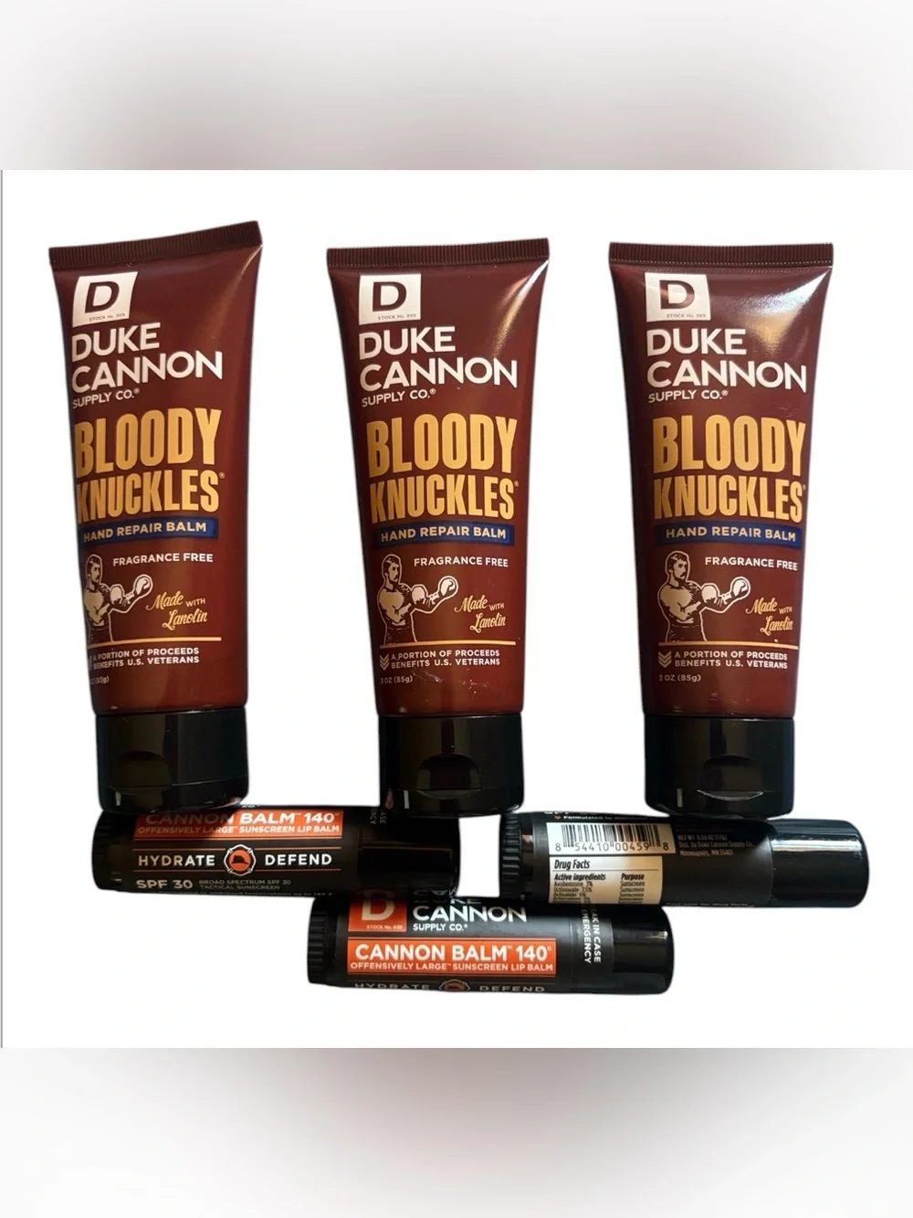 Duke Cannon BLOODY KNUCKLES BUNDLE Hand Repair Balm Fragrance Free Cannon Balm 3